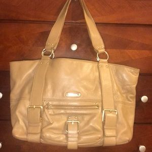 Michael Kors tan leather tote bag